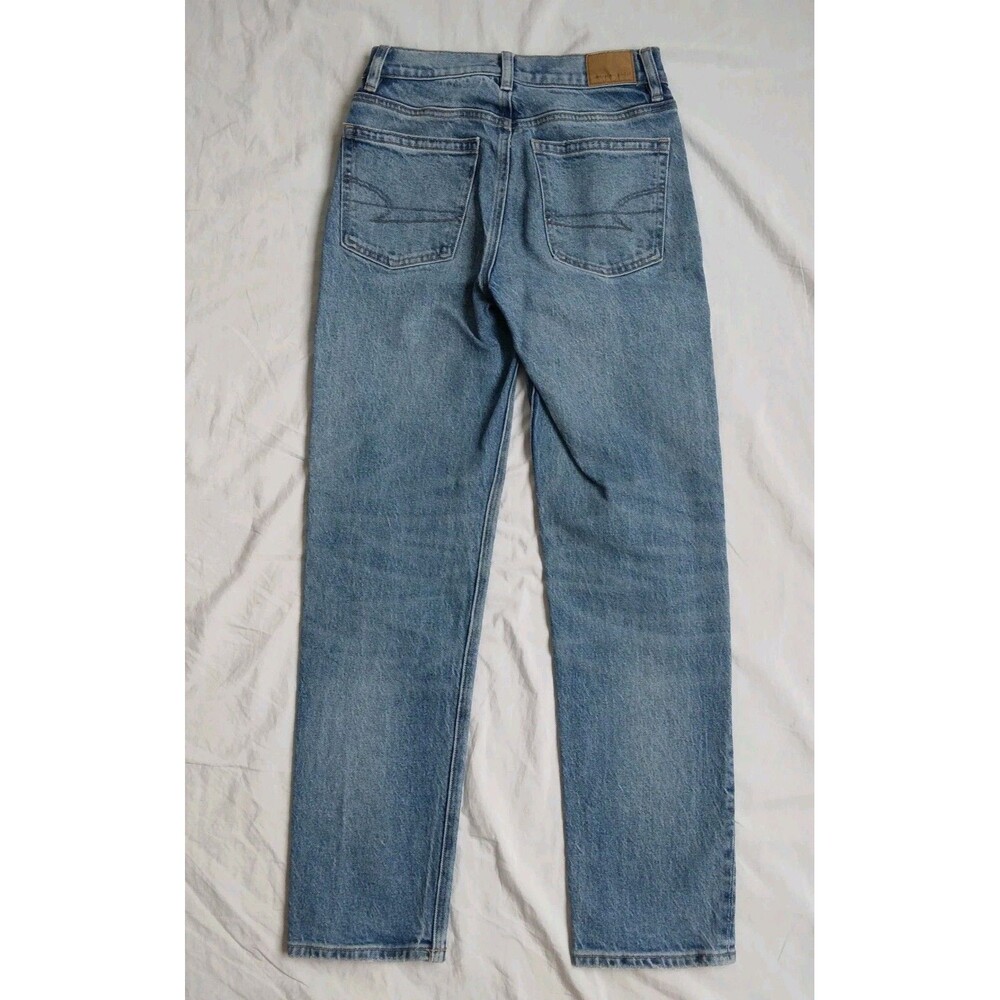 American Eagle Super High Rise Ankle Straight Jeans Stretch Boho Women's 000 - Picture 7 of 9